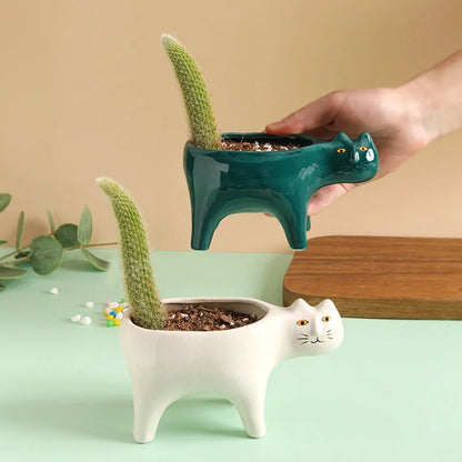 Cat Ceramic Planter