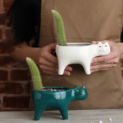 Cat Ceramic Planter